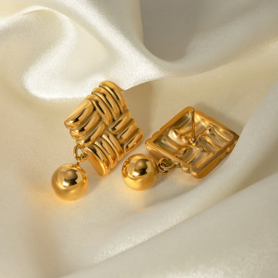 Zara Orb Geometric Gold Earrings