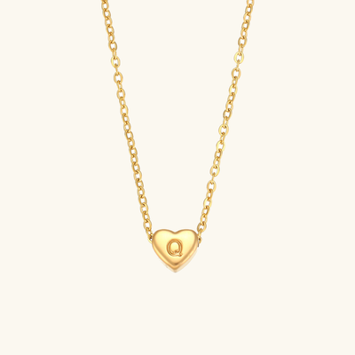 Golden Heartbeat - Initial Necklace