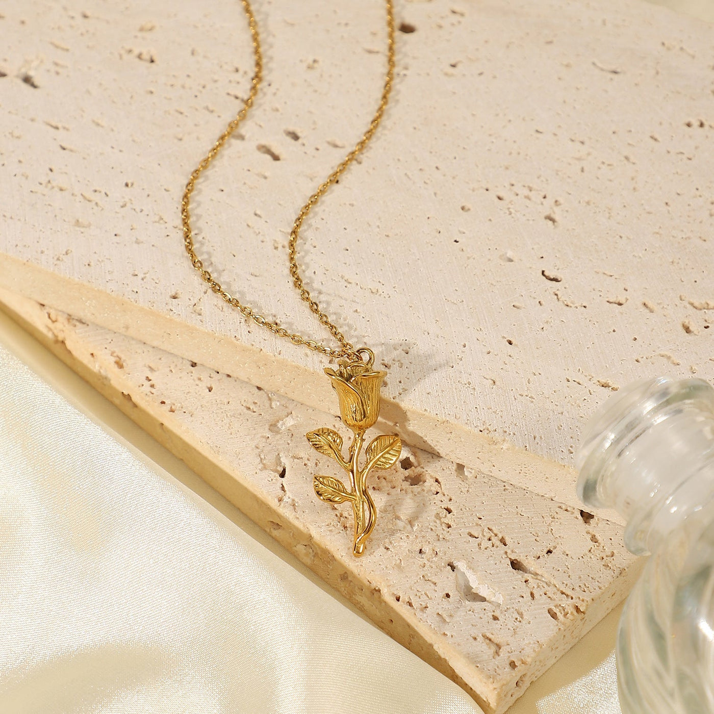 Rosella Gold Rose Necklace