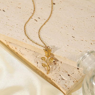 Rosella Gold Rose Necklace