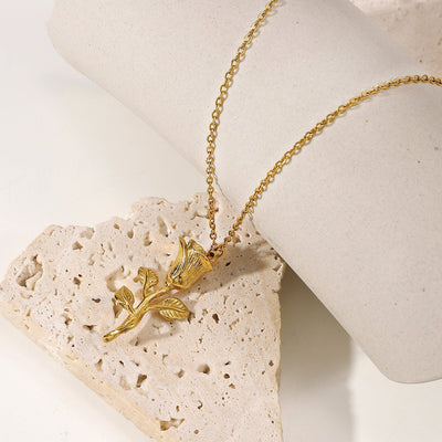 Rosella Gold Rose Necklace