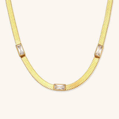 Seraphina Herringbone Gold Necklace