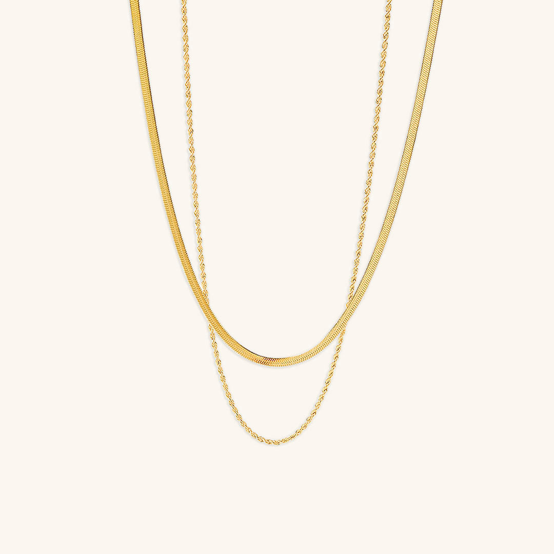 Serena Layers Dual Gold Chain Necklace