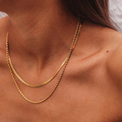 Serena Layers Dual Gold Chain Necklace