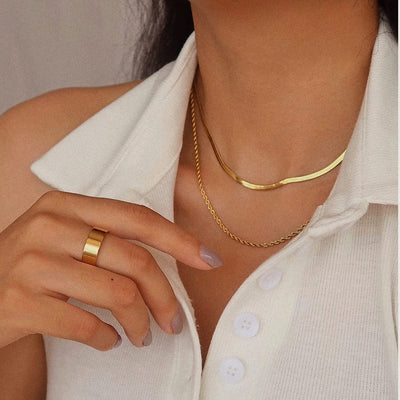 Serena Layers Dual Gold Chain Necklace