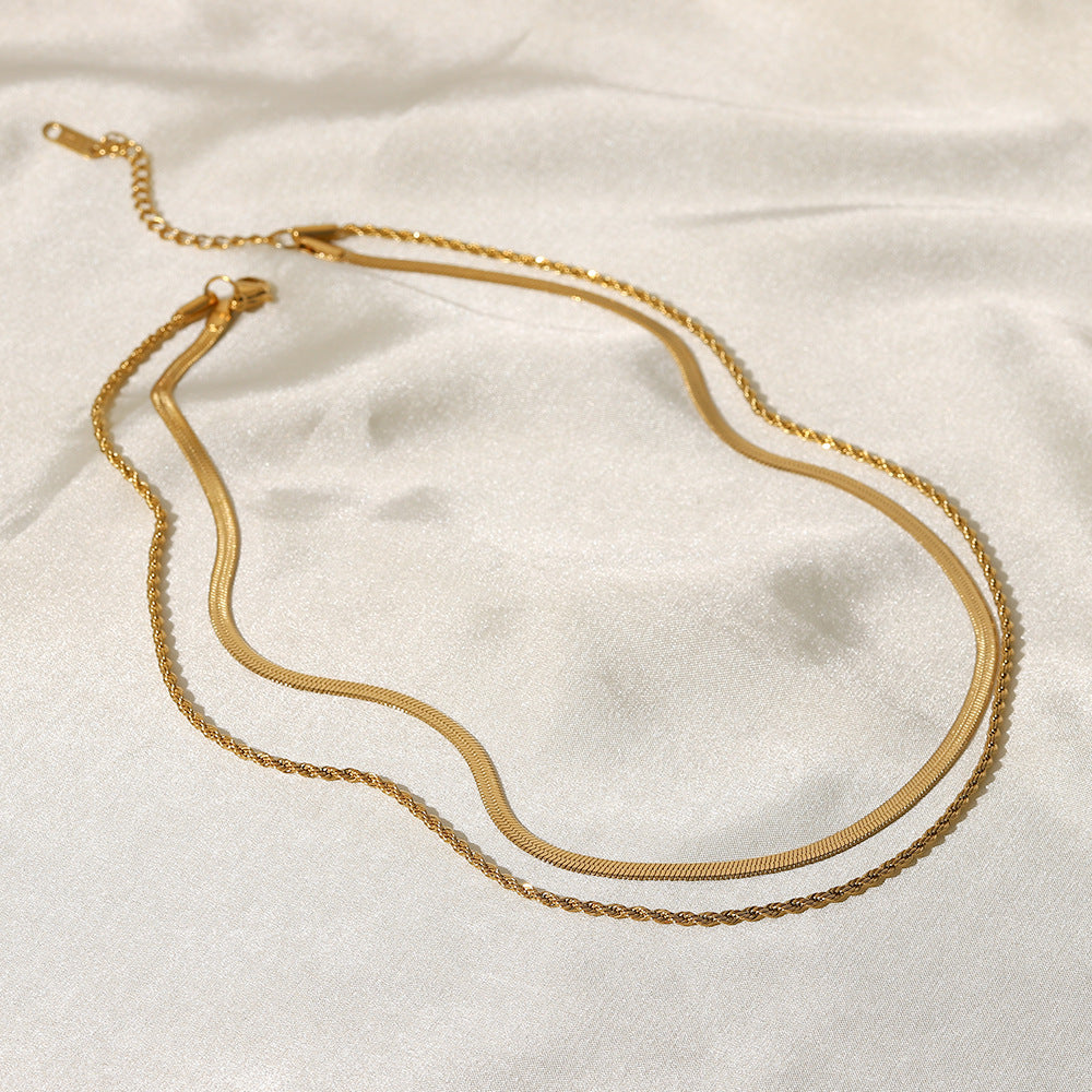 Serena Layers Dual Gold Chain Necklace
