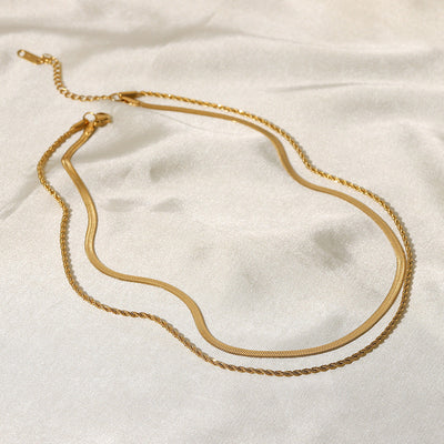 Serena Layers Dual Gold Chain Necklace