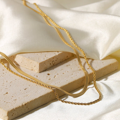 Serena Layers Dual Gold Chain Necklace