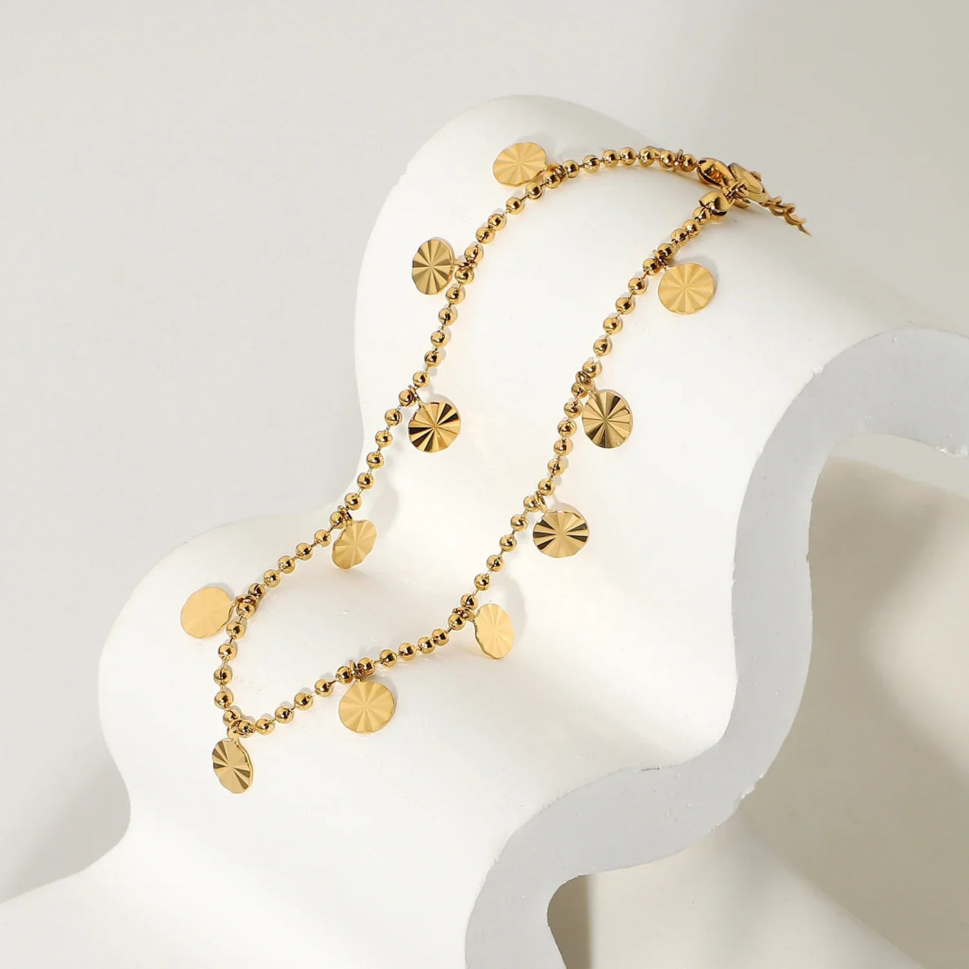 Shimmer Disc Delicate Gold Anklet
