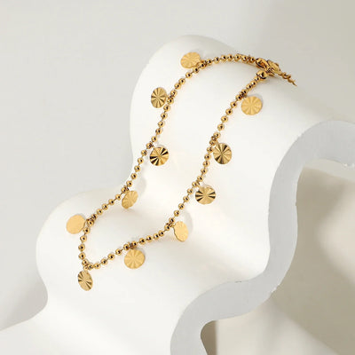 Shimmer Disc Delicate Gold Anklet