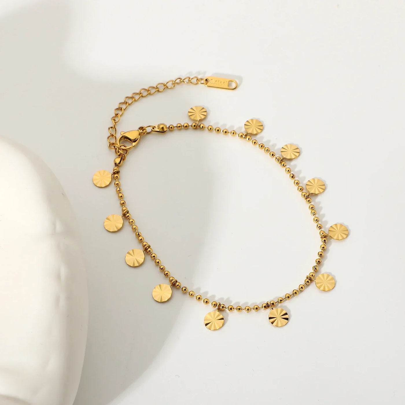 Shimmer Disc Delicate Gold Anklet