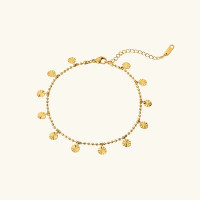 Shimmer Disc Delicate Gold Anklet