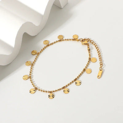 Shimmer Disc Delicate Gold Anklet