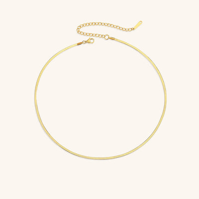 Sleek Grace - Gold Herringbone Necklace