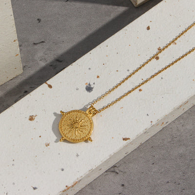 Solara Sunburst Gold Necklace