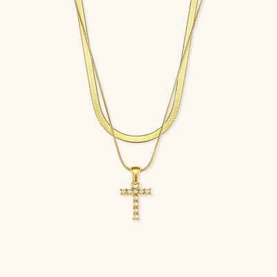 Opal Charm - LayeRed Gold Initial Necklace