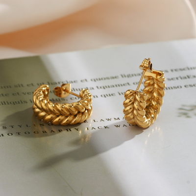 Twisted Luxe Gold Rope Earrings