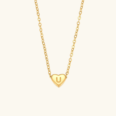 Golden Heartbeat - Initial Necklace