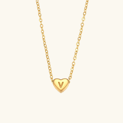 Golden Heartbeat - Initial Necklace