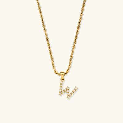 Aurora Pearl Initial Necklace