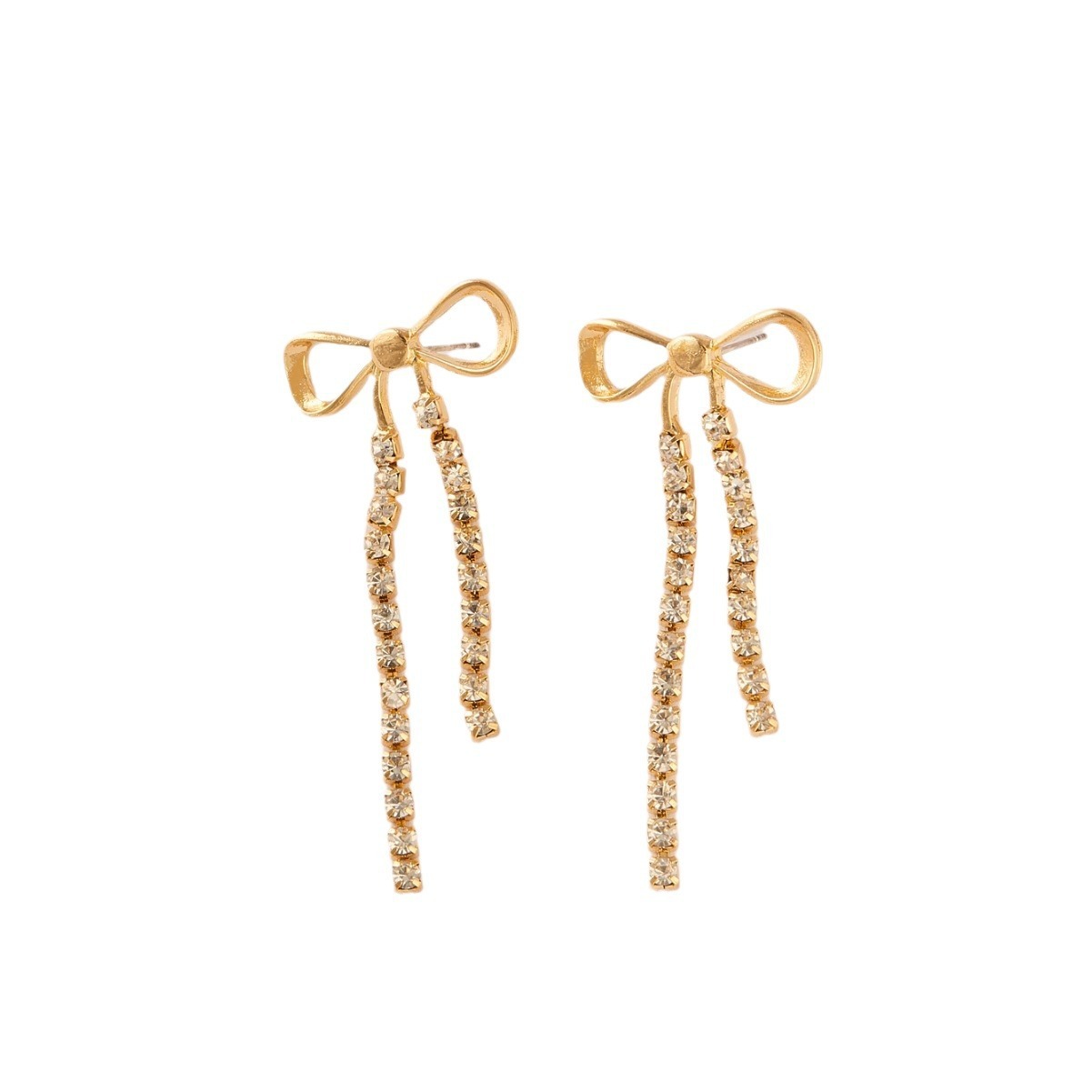 Bow Cascade Crystal Earrings