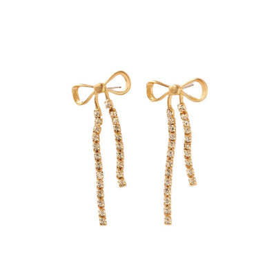 Bow Cascade Crystal Earrings